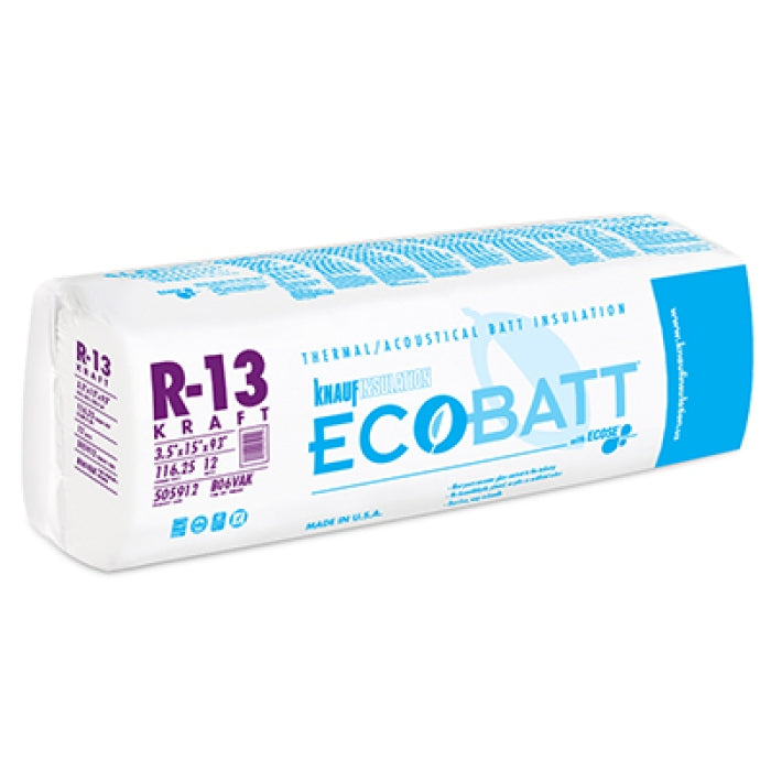 R 13 KRAFT FACED FIBERGLASS BATT INSULATION 16