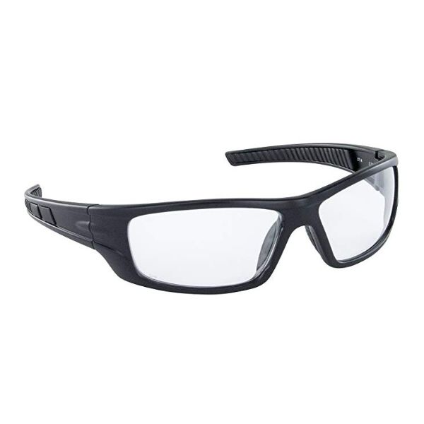 SAS Safety 5510-01 VX9 High-Impact Safety Glasses, Black Temple/Frame, Clear Lens
