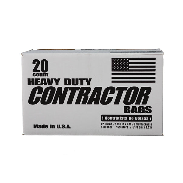 Contractor Quality Trash Bags - 3 mil. - 42 Gal (20/box)