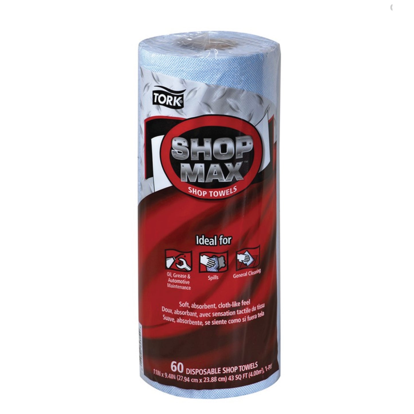 Tork® Advanced ShopMax™ Blue Shop Towel Wiper 450, 60 Sheets/Roll